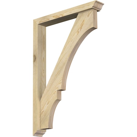 Ekena Millwork Balboa Traditional Rough Sawn Bracket w/ Offset Brace, Douglas Fir, 4"W x 26"D x 38"H BKT0402X26X38BOA01RDF